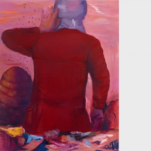 grweb-Said Baalbaki Der_Imker rot, 2017, Öl auf Leinwand, 140 x 110 cm                