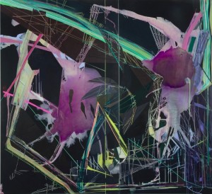 Filip Zorzor, Bei-Rut zur Sonne, 2009, Acryl auf schwarzem Gesso auf Leinwand, 230 x 250 cm, Schauplätze in Thomas Bernhards Stücken          